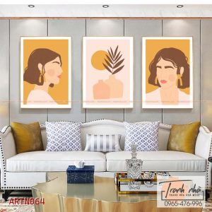 Bộ 3 tranh canvas Tối giản (Minimalism) - Cô gái - ARTN064