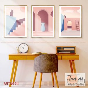 Bộ 3 tranh canvas Tối giản (Minimalism) - Cửa vòm - ARTN094