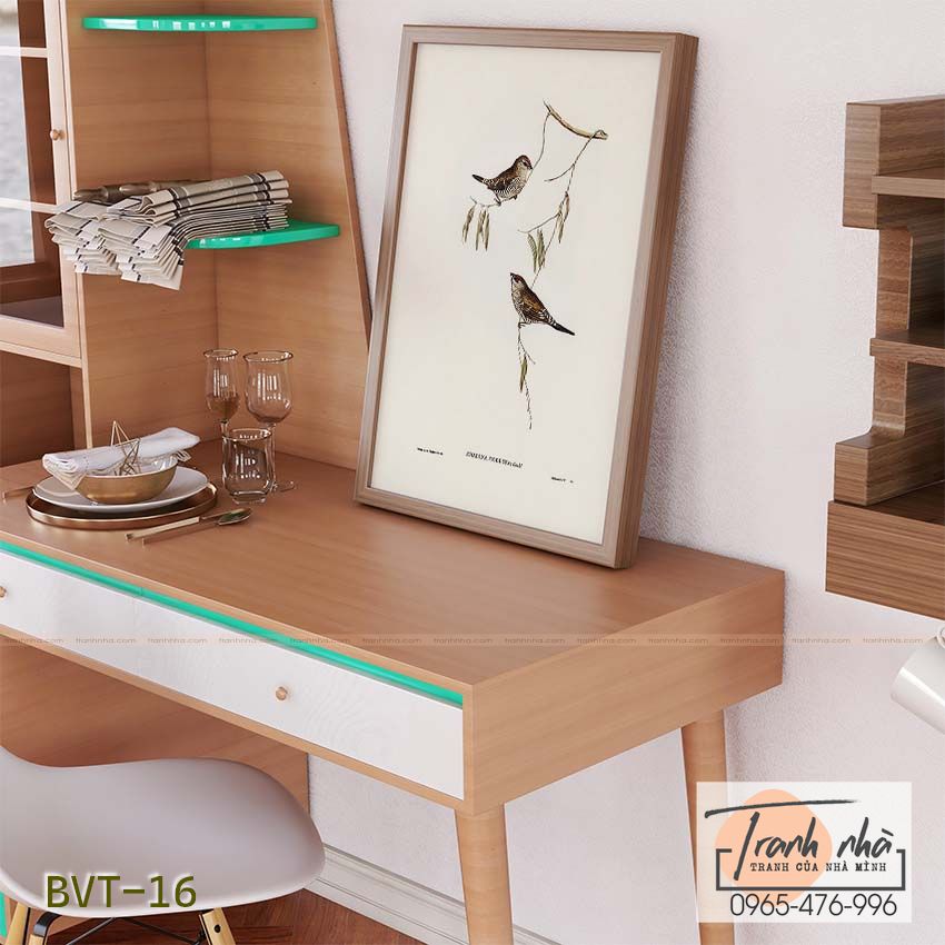 Tranh canvas vintage - Chim di (Amadina modesta) - BVT-16 - Ảnh 2