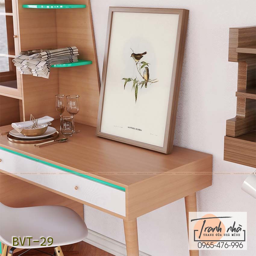 Tranh canvas vintage - Chim sẻ (Acanthiza pusilla) - BVT-29 - Ảnh 2
