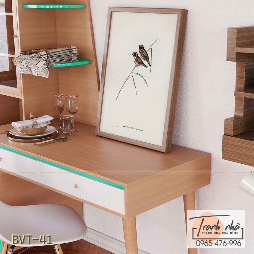 Tranh canvas vintage - Chim di (Donacola pectoralis) - BVT-41 - Ảnh 2