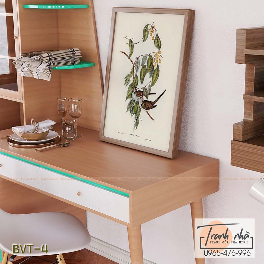 Tranh canvas vintage - Bồ câu (Geopelia cuneata) - BVT-4 - Ảnh 2