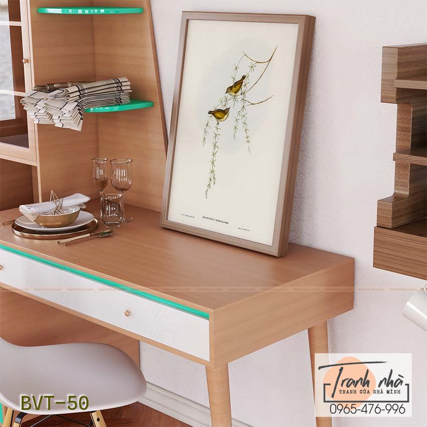 Tranh canvas vintage - Chim sẻ (Acanthiza lineata) - BVT-50 - Ảnh 2