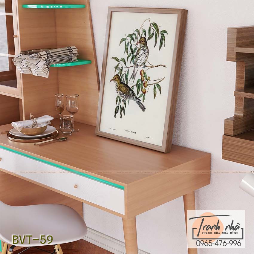 Tranh canvas vintage - Vàng anh (Oriolus viridis) - BVT-59 - Ảnh 2